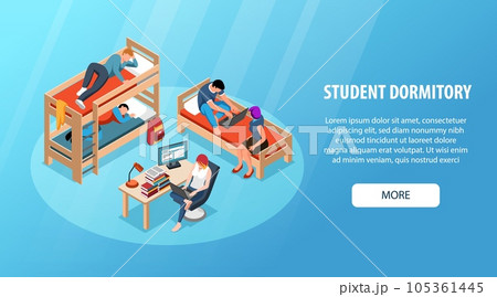 Student Dormitory Horizontal Banner 105361445