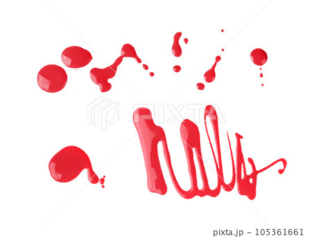 Nail Polish Splash Isolated, Natural Manicure Varnish Drops, Enamel Spill, Beige Nailpolish Blob 105361661