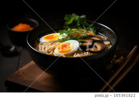 Miso Ramen Isolated, Asian Noodles In Broth,...のイラスト素材 [105361822] - PIXTA