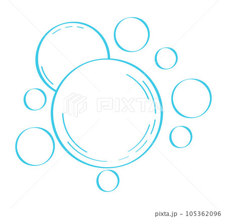 Water bubble in doodle style. Bubbles hand drawn illustration. Line water drops in sketch style. Foam drop, fizz or soda outline. Water bubble in doodle style. Bubbles hand drawn illustration. Line water drops in sketch style. Foam drop, fizz or soda outline. 105362096