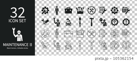 Icon set related to maintenance 105362154
