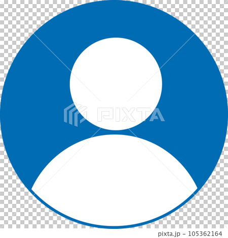 Person pictogram silhouette icon upper body avatar circle 105362164