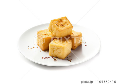 Stir Fried Tofu, Healthy Vegan Chinese Food, Fry Tofu, Abstract Generative AI Illustration 105362416