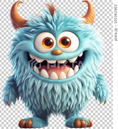 Funny furry cheerful monster - Stock Illustration [105362963] - PIXTA