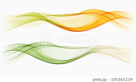 Set of abstract waves. The color of autumn colors. Wavy design element. Set of abstract waves. The color of autumn colors. Wavy design element. 105363239