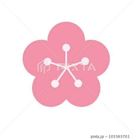 シンプルなピンクの梅の花のアイコン シンプルなピンクの梅の花のアイコン 105363701