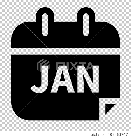Filled style icons representing month, January 105363747