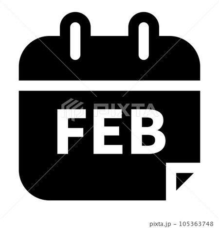 月、2月を表す塗りつぶしスタイルのアイコン 月、2月を表す塗りつぶしスタイルのアイコン 105363748