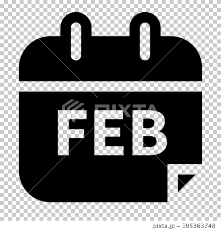 月、2月を表す塗りつぶしスタイルのアイコン 月、2月を表す塗りつぶしスタイルのアイコン 105363748