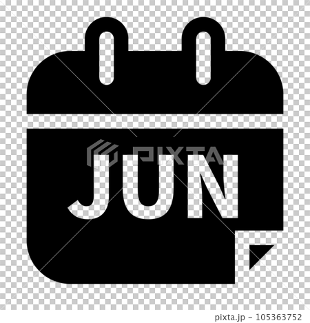 月、6月を表す塗りつぶしスタイルのアイコン 105363752