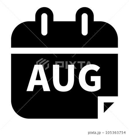 月、8月を表す塗りつぶしスタイルのアイコン 105363754