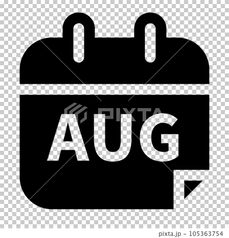 月、8月を表す塗りつぶしスタイルのアイコン 105363754