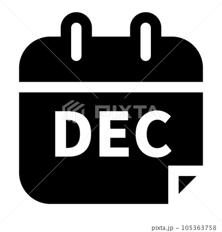 月、12月を表す塗りつぶしスタイルのアイコン 月、12月を表す塗りつぶしスタイルのアイコン 105363758