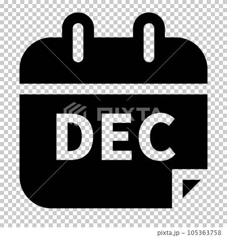 月、12月を表す塗りつぶしスタイルのアイコン 月、12月を表す塗りつぶしスタイルのアイコン 105363758
