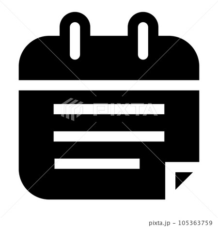 月、メモを表す塗りつぶしスタイルのアイコン 月、メモを表す塗りつぶしスタイルのアイコン 105363759