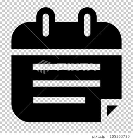 月、メモを表す塗りつぶしスタイルのアイコン 月、メモを表す塗りつぶしスタイルのアイコン 105363759