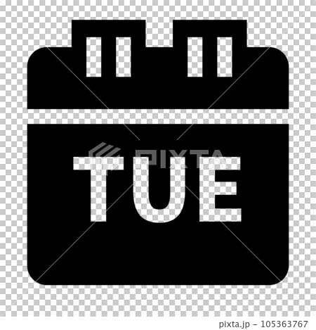 代表一周中的某一天（星期二）的填充樣式圖標 105363767