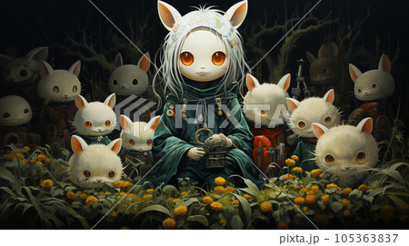 ハロウィンの夜の草むらや森に潜む魑魅魍魎達