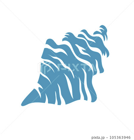 Snail sea shell silhouette on white background 105363946