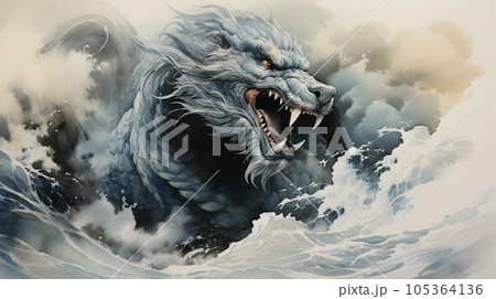 龍の水彩画