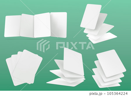 3d blank white card poker game deck mockup vector 105364224