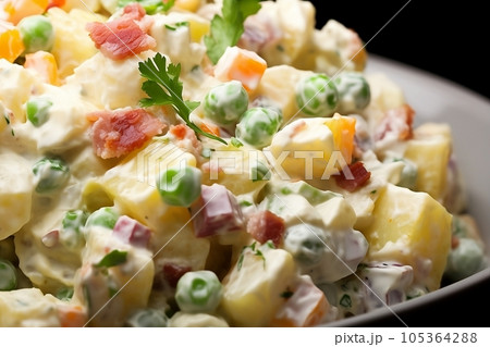 Olivier salad with peas 105364288