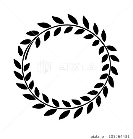 Black laurels frame branch. Vintage laurel wreath. Award, success, champion sign. Vector illustration EPS10 105364481