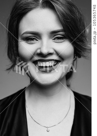 Close-up face of a laughing woman 105365748