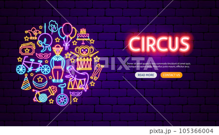 Circus Neon Banner Design Circus Neon Banner Design 105366004