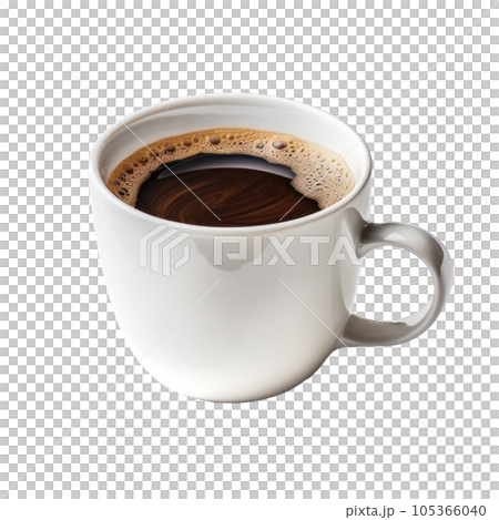 White cup with cappuccino isolated 105366040