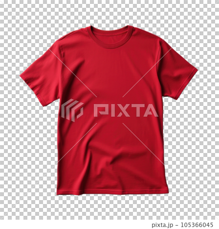 Red T-Shirt Mockup Isolated 105366045