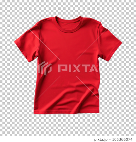 Red T-Shirt Mockup Isolated 105366074