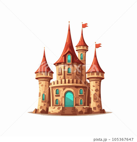 Colorful castle icon in a fabulous style 105367647