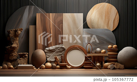 professional designer background made of expensive materials of stone and wood professional designer background made of expensive materials of stone and wood 105367772