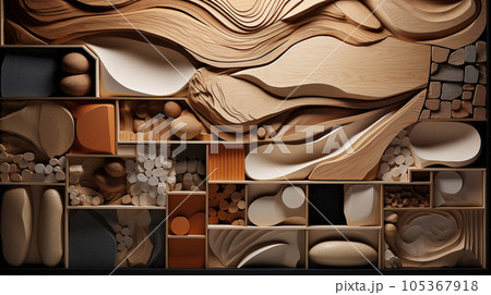 professional designer background made of expensive materials of stone and wood professional designer background made of expensive materials of stone and wood 105367918