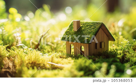 Small wooden eco house  105368053