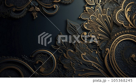 luxury black background with gold elements luxury black background with gold elements 105368245