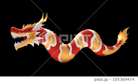 辰年をモチーフにした横から見た龍のイラスト 辰年をモチーフにした横から見た龍のイラスト 105369474