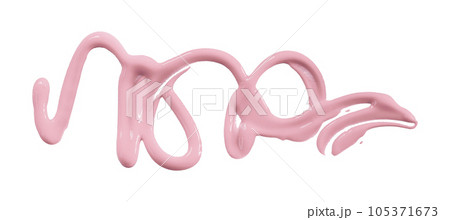 Pink watercolor drop zigzag isolated on white background. Pink watercolor drop zigzag isolated on white background. 105371673