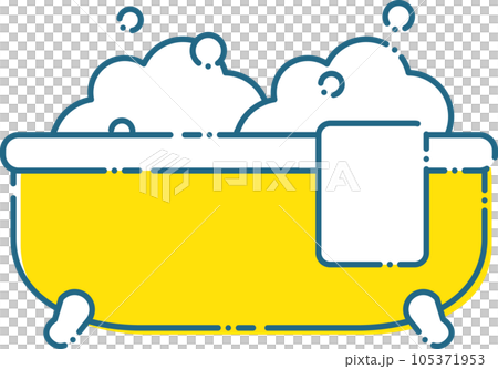 可愛的泡泡浴缸的插圖 105371953