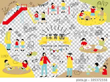 Easy-to-use illustration material collection for nursery schools and kindergartens 105372338