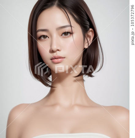 ビューティー 美肌スキンケア日本人女性・AI生成画像　 105372796