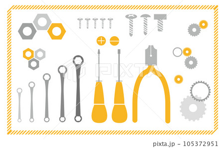 工具箱の中身イラストセット 工具箱の中身イラストセット 105372951