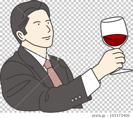 A man in a business suit who likes wine 105373400