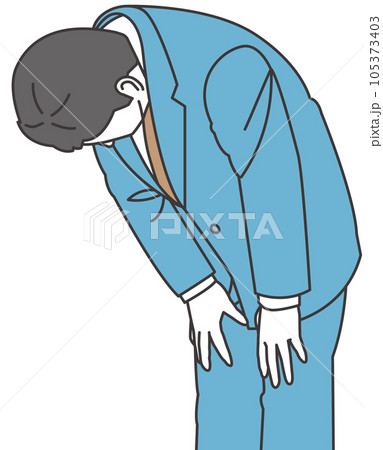 頭を下げるスーツ姿の男 105373403