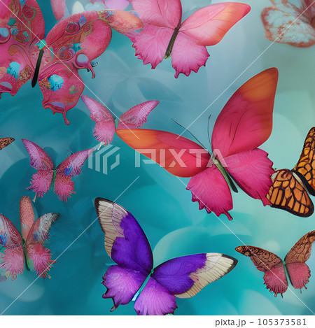 Butterfly abstract background, with lot of different butterfly, random element pattern design 105373581