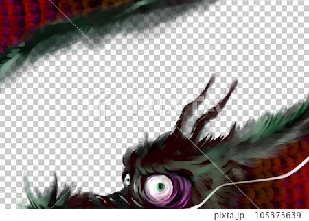 手描き可愛い辰年年賀状 105373639