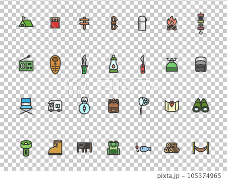 カラーキャンプのシンプルイラストアイコンセット 105374965