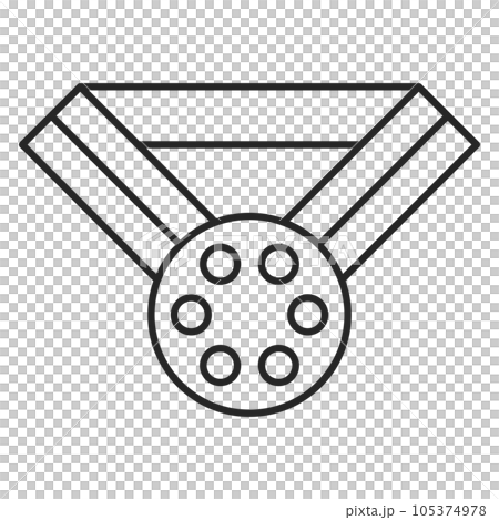 Line drawing medal icon title necklace Line drawing medal icon title necklace 105374978
