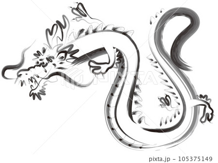 筆タッチの龍 105375149